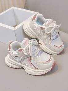 أحذية مشي للأطفال بتصميم كاجوال عصري، ناعمة ومريحة وخفيفة الوزن - وردي - مشاهدة 4