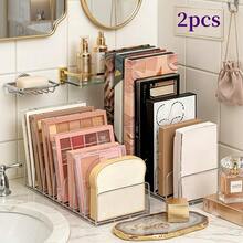 2pcs Modern Minimalist Transparent Makeup Organizer, Desktop Eyeshadow Palette Powder Drawer Storage Box - 2 Pieces - View 5