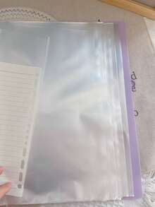 Back To School Essential A4 Transparent Pocket Folder With Snap Closure, Student Exam Paper Storage Bag, Sheet Music & Songbook Organizer, Certificate Collection Binder, Document File Holder, Office Archive Loose-Leaf Folder - Single Piece - View 6