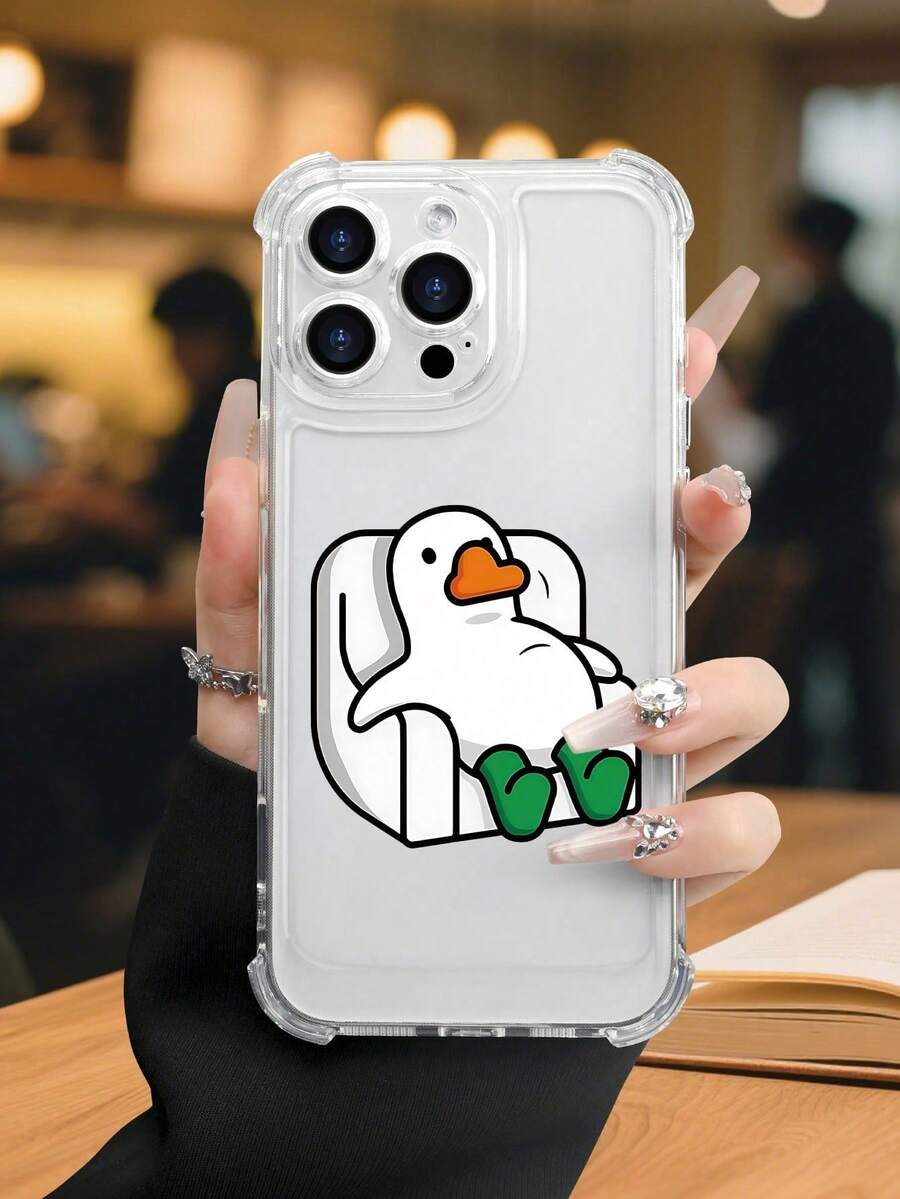 Simple And Beautiful Printed Cartoon Style Cartoon Goose Print Soft Shell Elegant And High-End Light Luxury, Durable And Long-Lasting, Resistant To Scratches And Drops (For National Day, National - 無色 - 查看 1