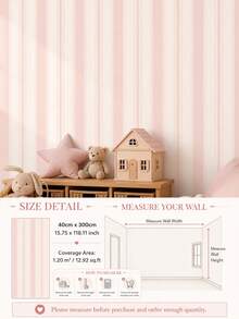 SUPSTICKER 1pc Sage Green Striped Self-Adhesive Wallpaper, Waterproof Removable PVC Decorative Sticker, Suitable For Nursery Bedroom Living Room, 3 Sizes - Multicolor - View 21