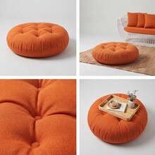 Ultra-Comfortable Round Seating Cushion - 40x40 Cm Fluffy Style - Orange - View 3
