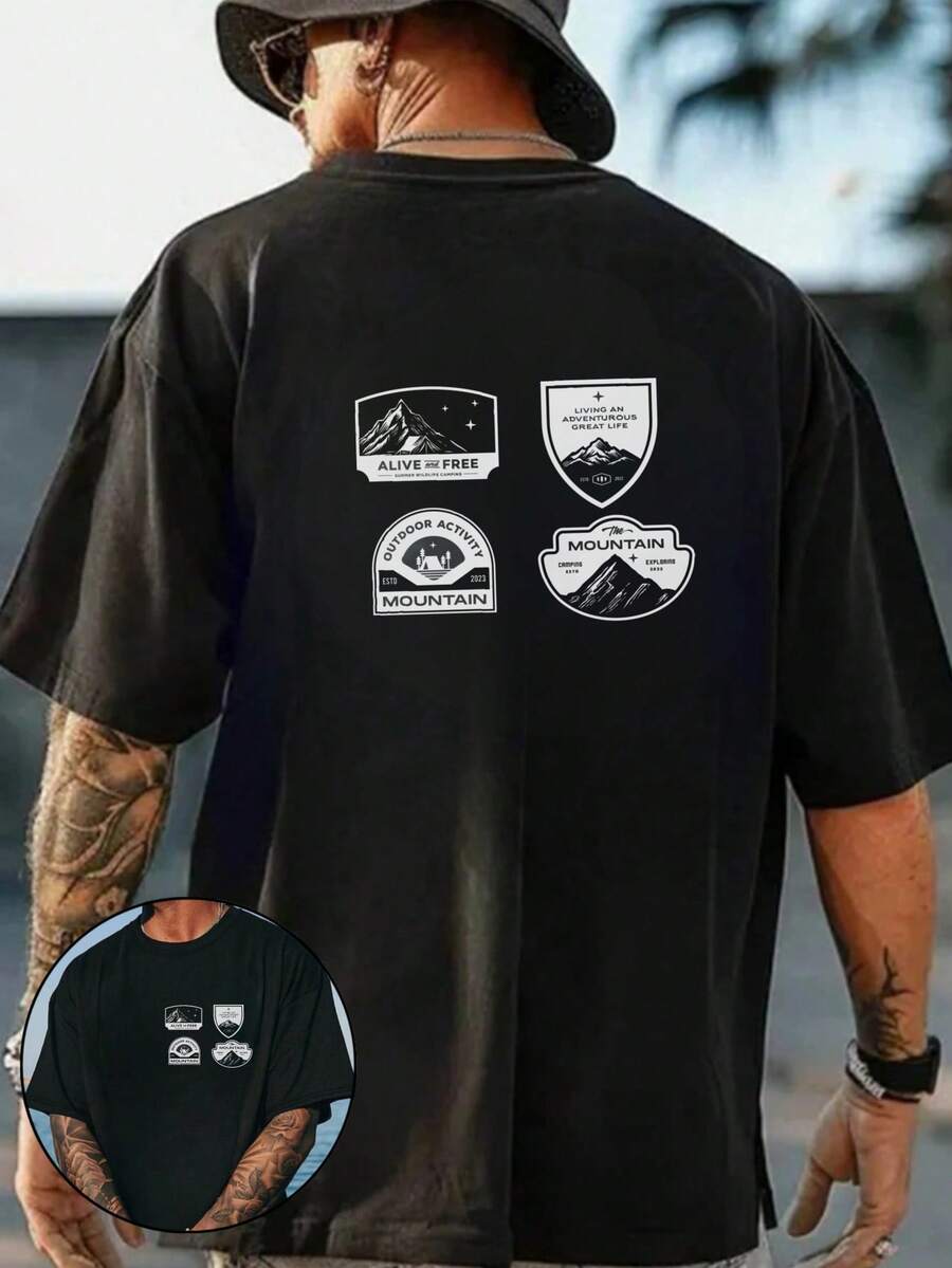 Men T-Shirts - 黑色 - 查看 1