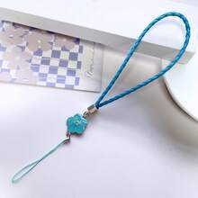 2026 New Camellia & Lucky Clover Wrist Strap Lanyard, PU Phone Lanyard, Portable ID Card Holder, Decorative Phone Case Accessory - Multicolor - View 7