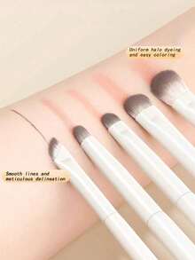 Eyeshadow Brush Set, Eyeliner Brush, Eye Detail Brush, Eye Makeup Blending Brush, Silk Brush - Beige - View 2