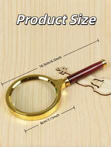 10X Handheld Magnifying Glass, Faux Wood Handle Gold Plated Magnifier, Desktop Decor Toy, Portable Lens, Suitable For Science Exploration, Outdoor Observation, Detail Inspection, Reading Small Text, Books, Maps, Stamps, Jewelry, Coins, Birthday Gift - Gold-plated Magnifying Glass - View 11