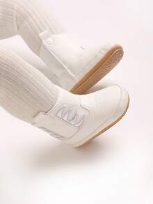 Autumn/Winter Infant Shoes, Unisex Fashion PU Boots, Denim Style, Rubber Sole, Infant Walking Shoes, 0-1 Years - White - View 7