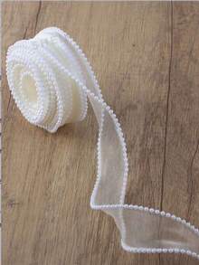 2pcs/1pc Pearl Dense Texture Edged Yarn DIY Hair Clip Bow Packaging Material 4cm Wide Meteor Fish Tail Wave Organza Decorative Ribbon, Suitable For Hair Clips, Weddings, Valentine's Day, Mother's Day, New Year, Birthday - Wide Variety Of Styles - View 1