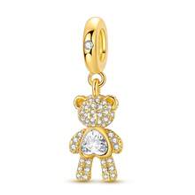 1 Peça Pingente de Pulseira Banhado a Ouro 18K com Fênix Brilhante, Urso, Tartaruga, Flor e Coração para Fabricação de Joias DIY, Escolha Ideal para Presente de Joias para Mulheres - Dourado - Visão 20