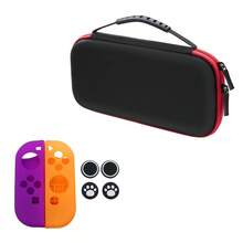 Compatible With Switch And Switch OLED, 2pcs Controller Protective Covers + 4pcs Joystick Caps + 1pc Anti-Drop Storage Bag Set, Anti-Drop, Anti-Explosion, Anti-Slip, Anti-Scratch, Anti-Sweat, Enhances Gaming Operation Feel And Experience - 2pcs Protective Case + 4pcs Thumb Grips + Storage Bag - View 13