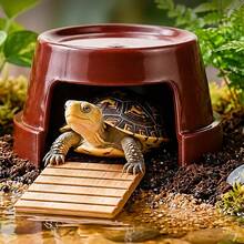 1pc PVC Reptile Hide Cave, Moisture-Retaining Shelter, Basking Platform Decor, Suitable For Turtle And Tortoise Reptile Habitat, Live Landscaping Tank Decoration, Turtle Breeding Box Accessory - View 3