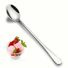 Stainless Steel Long Handle Ice Tea Spoon - Coffee Spoon, Ice Cream Stirring Spoon, Dishwasher ,Polished Finish Kitchen Flatware, Kitchen Utensils - View 1