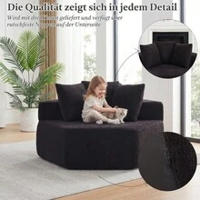 Swivel Chair - Black + Chenille + Foam+Spring + 2 Seat + Modern - View 5