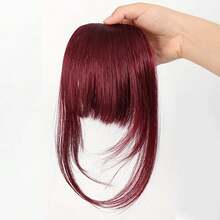 1pc Colorful Synthetic Hair Piece, Designed For Women, Natural Seamless Invisible Air Bangs With Sideburns Hair Accessory, Suitable For Students' Daily Use. Color May Vary Slightly From Image, Ideal Valentine's Day Hair Accessory Gift. - Multicolor - View 11