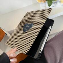 1 buah Casing Pelindung Tablet Motif Kotak-kotak Beige dengan Hati Gelap, Dapat Diputar 360°, Dilengkapi Slot Pena, Penutup Penyangga Magnetik Multi-Sudut, Mendukung Fungsi Tidur/Bangun Otomatis, Kompatibel dengan iPad PRO/AIR, Pad 5/6/7, Pad, MatePad, Pad, Honor Pad, Pad - MultiWarna - View 6