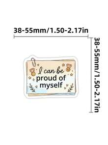 50pcs Aesthetic Inspirational Sticky Notes, Positive Energy Self-Love Quotes Decorative Stickers, Waterproof Stickers, Suitable For Scrapbooking, Phone Cases, Notebooks, Back To School DIY Accessories - A - View 5