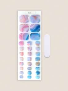 Cross-Border New Arrival Semi-Cured Gel Summer Toe Nail Stickers, Glitter Flash Design, In Stock Wholesale, Waterproof & Long-Lasting - Multicolor - View 3