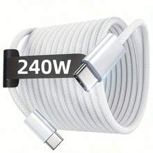 240W 1-3pcs [3.3/6.6/10ft] USB-C To Type-C Fast Charging Cable, Compatible With IPhone 17/16/15 Pro Max Car Charger, Type-C To Type-C Anti-Tangle Braided Cable, Suitable For Samsung S25/24, Air/Pro - Multicolor - View 20
