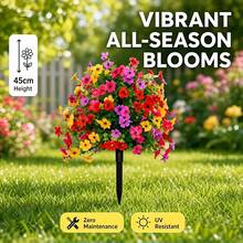 Fade-Resistant Maintenance-Free Artificial Purple Eucalyptus Flower Ground Stake, Garden Decor Outdoor Lawn Landscape, Home Indoor Tabletop Vase Floral Arrangement Decoration, Suitable For Gardening Enthusiasts And Villa Decor Enthusiasts - Artificial Flowers - View 1