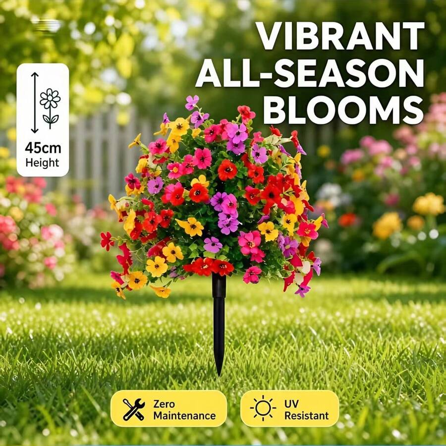 Fade-Resistant Maintenance-Free Artificial Purple Eucalyptus Flower Ground Stake, Garden Decor Outdoor Lawn Landscape, Home Indoor Tabletop Vase Floral Arrangement Decoration, Suitable For Gardening Enthusiasts And Villa Decor Enthusiasts - Artificial Flowers - View 1