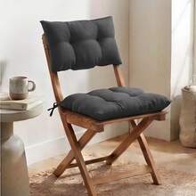 Premium Comfort Series: 1 Seat + 1 Backrest Plush Chair Cushion Set – Ergonomic Support - Dark Grey - View 4