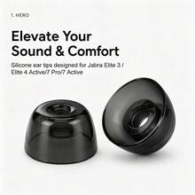 For Jabra Elite 3 / 4 / 7 Pro / 7 Active XDcase 6 Pairs Replacement Silicone Ear Tips Kit, S/M/L Size, Cleaning Brush Color Random(Transparent Black) - View 2