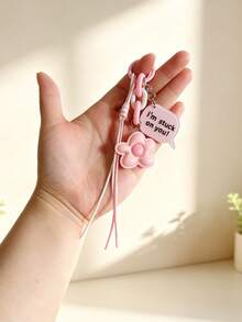 1pc Floral Lanyard Keychain, New Creative Colorful Flower Hand-Carried Key Pendant Chain - A - View 3