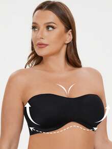 MELENECA Women's Strapless Minimizer Multiway For Large Bust Unlined Seemless Underwire Bandeau Bra - Black - View 5