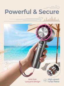 REMAX Semiconductor Cooling Digital Display Turbo Boost Handheld High-Speed Fan RS-SF12 - Handheld - View 4