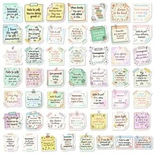 50pcs Aesthetic Inspirational Sticky Notes, Positive Energy Self-Love Quotes Decorative Stickers, Waterproof Stickers, Suitable For Scrapbooking, Phone Cases, Notebooks, Back To School DIY Accessories - A - View 9