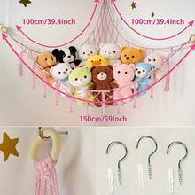Jaring Gantung Penyimpanan Boneka Binatang Besar - Dekorasi Ruangan - Tempat Penyimpanan Mainan Boneka Binatang Gantung Organizer Holder Barang Lucu - MultiWarna - View 7