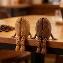 Companheiro de Café Boneco Articulado de Mesa, Decoração de Boneca de Escritório, Mini Escultura de Grão de Café - A - Visão 4