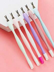 1/3pcs 2-In-1 Double-Head Nail Pusher, Nail Stickers, Nail File, Stainless Steel Nail Clippers, Toe File, Home Manicure Set (Random Color) - Multicolor - View 1