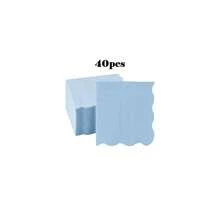 20/40/60Pcs,Macaron Solid Color Scalloped Edge Disposable Cocktail Napkins,2‑Ply Plain Morandi Pastel Serviettes In Light Green,Pink & Light Blue,Minimalist Table Decor Tissues,Ideal For BabyShower,Birthday Party,Wedding,Afternoon Tea,Picnic - Multicolor - View 13
