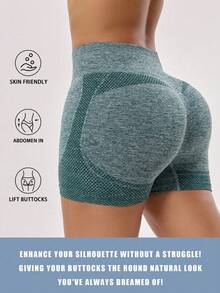 5Pcs High Waist Seamless Yoga Shorts, Anti-Roll Quick Dry, Tummy & Honey Hip Lift, Nude Stretch Anti-Exposure Running Fitness Tights - 混合色A - 查看 5