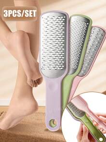 3Pcs/Set Foot File Pedicure Foot Scrubber For Callus Remover Stainless Steel Foot Exfoliator Grater Feet Rasp Scraper Hard Dead Skin Removers - Multicolor - View 1