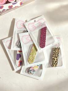 Juego de limas de uñas, juego de herramientas de uñas portátiles, juego de limas de uñas desechables, herramientas de uñas, barra de diamante, lima de uñas estampada, herramienta exfoliante, pequeños regalos y obsequios - A - Ver 2