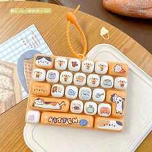 1pc New Adult Keyboard Stress Relief Fingertip Key Keychain, Animal Diary 26-In-1 Keyboard Stress Relief Button Fingertip Clicker, Fun Stress Relief, Suitable For Focus And Calm During Work Or Study, Time-Killing Keyboard Stress Relief Toy 26 Keyboard Stress Relief Fingertip Keyboard Key Keychain Toy Bag Pendant (One Size = Random Color) - Multicolor - View 7