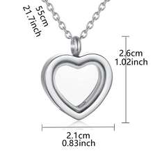 1pc Stainless Steel Cremation Pendant Necklace, Ashes Urn Necklace, Used To Hold Ashes, Hair, Memorial Pendant For Loved Ones - Double-sided Glass Heart - View 7