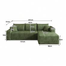 L Shape Cloud Sofa Green - Easy Assembly - Hijau 3 Kursi - View 9