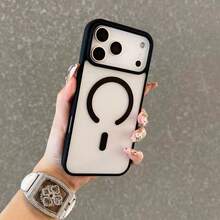 磁吸無線充電保護殼，適用 17 Pro Max 16 15 14 13 12 Mini 11 Plus 16e 17e，壓克力透明後蓋 - 黑色 - 查看 8