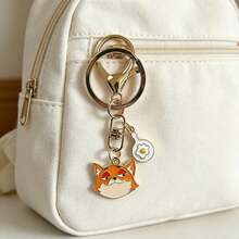 Disney 3pcs Cartoon Animal Enamel Keychains, Judy Hopps & Nick Wilde Fox Rabbit Metal Key Rings Bag Charms Gift - W - View 2