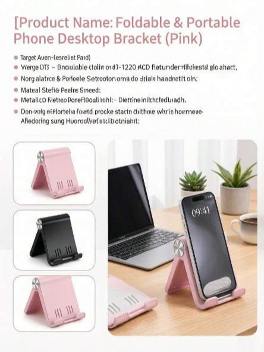 1/2pcs Foldable Portable Phone Stand, Premium ABS Desktop Holder, Adjustable Angle Universal Stand, Multi-Angle Folding Desktop Support, Lightweight Portable Pocket Size Design, Suitable For All Smartphones And Tablets, Stable Non-Slip Desktop Storage