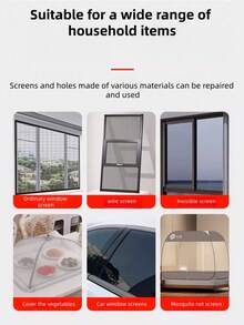 Mosquito Net Repair Tape, Mesh Window Repair Sheet, Screen Repair Tape. These Patches Can Easily Repair Cracks And Holes In Home Screens, Effectively Preventing Mosquitoes, Flies And Various Insects From Entering The Room. 2 Rolls, Width 1.97in, Total Length 157.48in - Grey - View 3