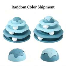 Interactive Cat Track Toy, 3-Layer Rotating Ball Toy, Suitable For Indoor Cats, Educational And Boredom Relief, Relieves Adult Cats' Boredom And Anxiety, Detachable Cat Tower Ball, Combines Play And Training Functions, An Educational Toy - Multicolor - View 6