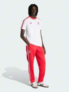Adidas Men's LFC OG TEE Short Sleeve Knit Collarless T-Shirt TJZ0140 - Red and White - View 6