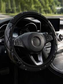 1pc Shiny Crystal Rhinestone Steering Wheel Cover, Anti-Slip Diamond Steering Wheel Protector, 14.5-15 Inch Universal All-Season Car Decor Accessory, Suitable For Women And Girls - Multicolor - View 16