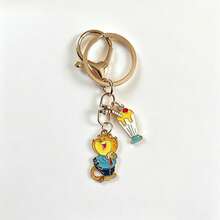Disney 3pcs Cartoon Animal Enamel Keychains, Judy Hopps & Nick Wilde Fox Rabbit Metal Key Rings Bag Charms Gift - W - View 5