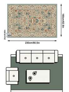 1pc European Luxury Classic Bohemian Mandala Floral Soft Faux Cashmere Area Rug, Bathroom, Kitchen, Entryway, Hallway, Bedside, Living Room, Bedroom, All Season Machine Washable Floor Mat, Home Decor - Multicolor - View 12