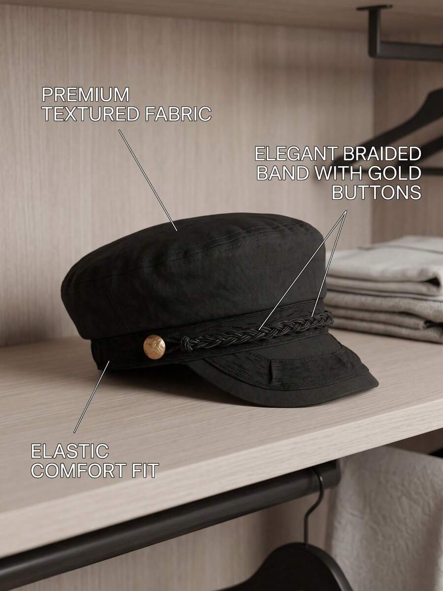 Men's Greek Fisherman Sailor Fiddler Winter Wool Driver Hat Flat Cap S/M, A Charcoal - 33as 圖片 - 查看 1
